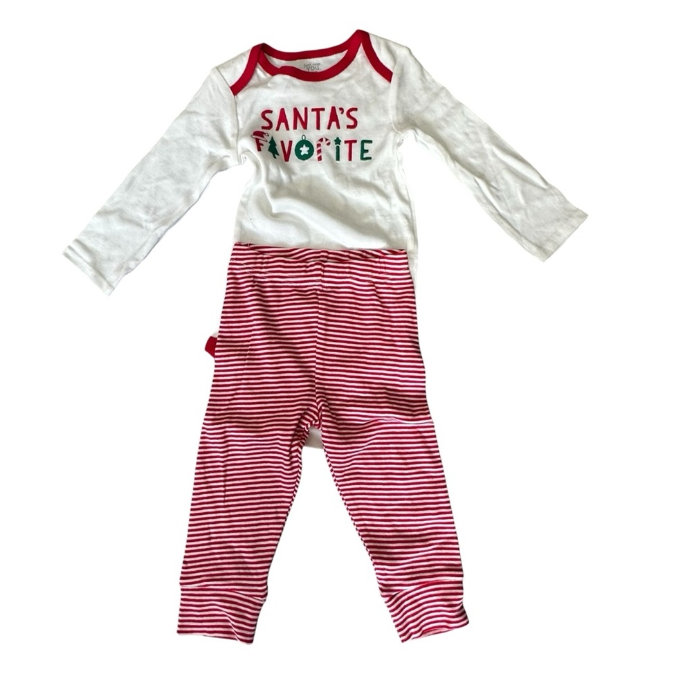 NWOT Just One You by Carter's Santa’s Favorite Pajama Set Red & White Size 12M